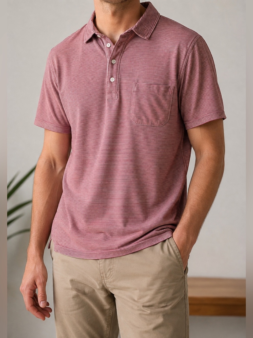 Faherty Brand Men’s Short-Sleeve Striped Polo Shirt Size Large